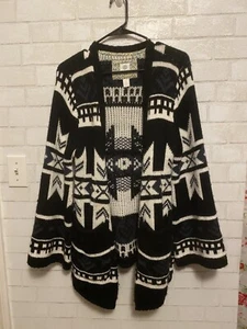 WOMENS ELEMENT RANDALL SWEATER XL black white cardigan - Picture 1 of 5
