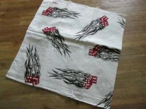 Neck Scarf Bandana Biker Headwrap Dices Flames Rockabilly Nose Art Gambling - Picture 1 of 1