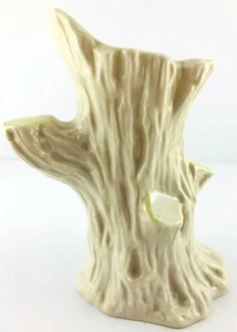 Vaso tronco albero porcellana avorio Belleek Irlanda ceppo - Foto 1 di 7