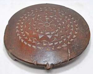 Antique Wooden Kitchenware Sweet Making Rolling Plate Original Old Hand Carved - Picture 1 of 5