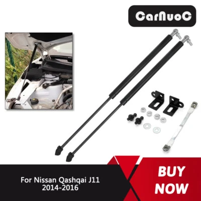 2PCS Front Hood Gas Charged Struts Lift Support Shock For Nissan Qashqai J11 Foto 1 de 4