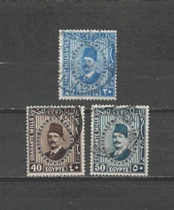 EGYPT , 1927/37 , KING FUAD , SET OF 2 STAMPS , PERF , USED - Picture 1 of 1