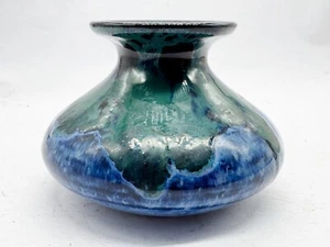VINTAGE GRIECHENLAND STUDIO KERAMIK DESIGNER BLAU SCHLUPFGESCHIRR HERMAN SIGNIERT VASE - Bild 1 von 8