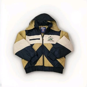 Pro Player Notre Dame Fighting Irish Hooded Puffer Jacket L Leprechaun VTG 90s - Picture 1 of 6