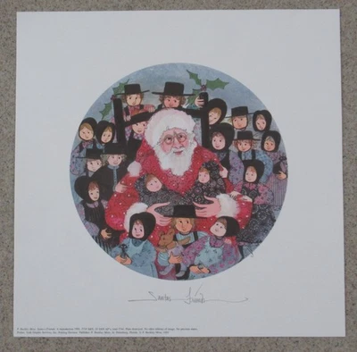 P Buckley Moss "Santa’s Friends" 1993 Print Signed and Numbered 3458/3719 - Image 1 of 4