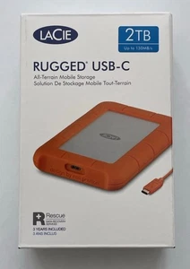 LaCie Rugged USB-C 2TB External Hard Drive Portable HDD – USB 3.0 (STFR2000800) - Picture 1 of 4