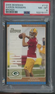 2005 Bowman Football Aaron Rodgers #112 RC Rookie Bronze PSA 8 - Picture 1 of 2