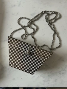 Wendy Stevens Silver Stainless Steel Checkered Handbag Elegant Artsy Chain Strap - Picture 1 of 10