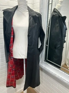 Chaqueta de cuero negra vintage para mujer sin talla/marca *Ver fotos* clásica Y2k - Imagen 1 de 18