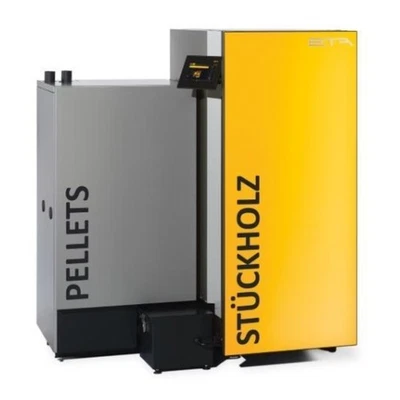 ETA Kombikessel SH 40P Touch mit Pelletsbrenner Twin 40 links 20 - 40 kW 11140L - Bild 1 von 4