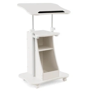 Sit-to-Stand Laptop Desk Cart Rolling Mobile Height Adjustable w/Storage - Picture 1 of 9