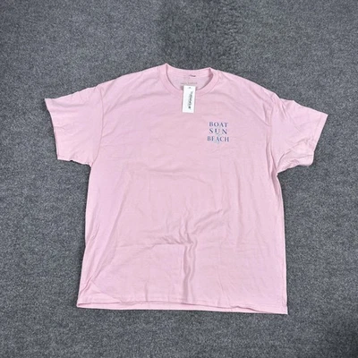 Camisa Simply Southern feminina XL rosa barco sol dias de praia gráfico algodão gola redonda - Imagem 1 de 4