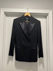 Limited America Wollblazer/Sakko in Schwarz Größe 6 Zweireiher Smoking-Stil - Bild 1 von 11