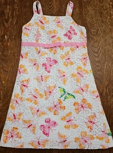 Vtg Lilly Pulitzer Girls Eyelet Butterfly Lace Shift Dress Size 10 - Picture 1 of 15