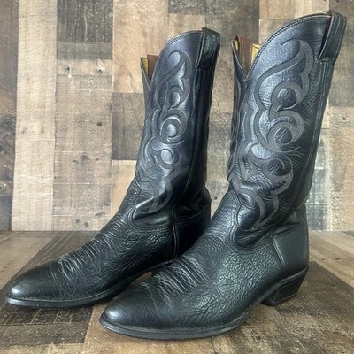 Botas de Vaquero Nocona Vintage Negro Piel de Toro Western Para Hombre 10.5 D Foto 1 de 4