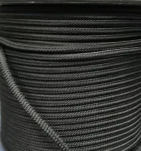 16MM X 50Mtr DOUBLE BRAID POLYESTER YACHT ROPE - SOLID BLACK - Picture 1 of 4