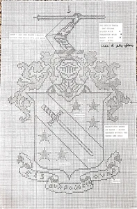 SELTEN Chi Phi Bruderschaft Wappen 11 x 17" gezählt Kreuzstich/Nadelspitze Kit - Bild 1 von 5