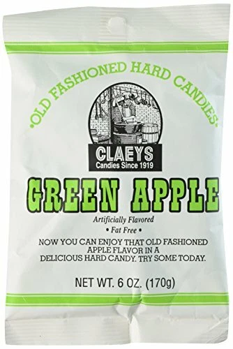 Claeys Old Fashioned Hard Candies Sugar Candy Green Apple 6 Oz 2 Pack