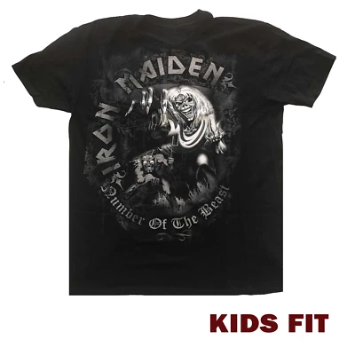 Iron Maiden T-SHIRT offizielle Nummer Of The Beast Kinder Jungen Mädchen Rock T-Shirt NEU