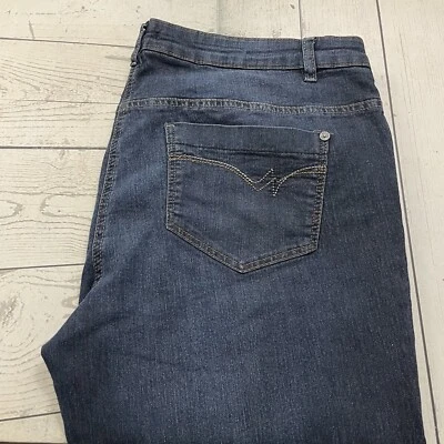 Pantalones de mezclilla para mujer Joe Browns talla 16 azul lavado oscuro tiro medio corte bootcut Foto 1 de 4