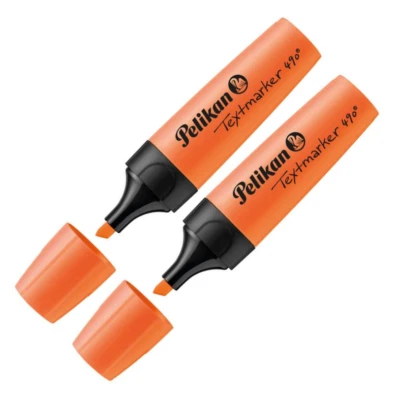 2 x Pelikan Textmarker Leuchtmarker Highlighter 490 Marker 2 -5mm orange - Bild 1 von 4