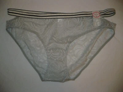 Flirtitude Women's Bikini Panties Size X-LARGE Lace Side Cutout Detail  Gray NEW - Image 1 of 2