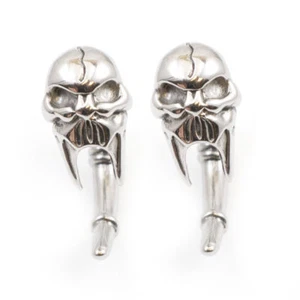 Pair of Ear Tapers With Skull Design Made of surgical Steel 8g - Picture 1 of 2