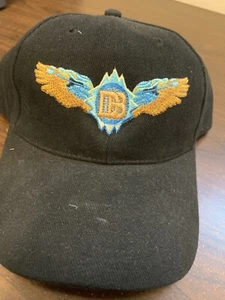 Doobie Brothers Baseball Cap Black Brushed Embroidered Wing Logo Strap Back - Picture 1 of 3