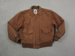 Vintage Paris Jacket Mens Small Brown Leather Flight A2 Pilot Bomber 80s 90s - Picture 1 of 21