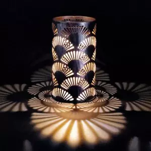 LED Solar Tischleuchte Solarleuchte Leuchte Garten Metall Terrasse Deko Vintage - Bild 1 von 13