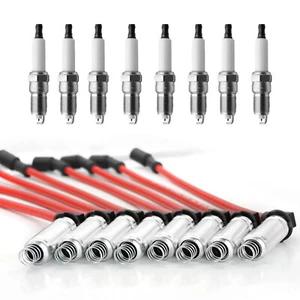8PCS Spark Plugs With Wires Set for Saab 9-7x 5.3L V8 2005-2007 M8-48322 - Picture 1 of 8