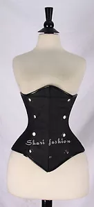 Bellissimo corsetto stringato broccato nero nuovo di alta qualità sotto il busto in XS a 7XL - Foto 1 di 7