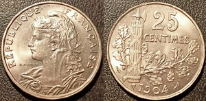 France - Third Republic - 25 Centimes Patey 1904 Extremely Fine + ! F.169/1 - Picture 1 of 1