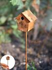 Vintage Rustic Birdhouse Pick Miniature Fairy Garden Decor Dollhouse Craft