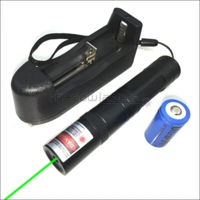 GS1 Mini 532 nm fester Fokus grüner Laserpointer sichtbarer Strahl & Akku & Ladegerät USA - Bild 1 von 4