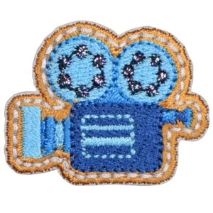 Mini Movie Camera Applique Patch - Cinema Theater Film Embroidered Badge 1.25" - Picture 1 of 2