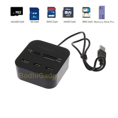 Combo Hub Multi-Memory Card Reader with 3 USB 2.0 Ports - Image 1 of 2