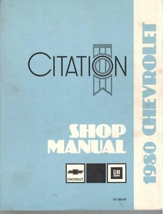 Citation Shop Manual 1980 Chevrolet ST 365-80 GM Original Factory Manual - Bild 1 von 2