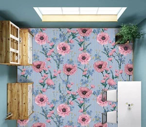3D Pink Flowering Branch SKE1531 Floor Wall Paper Wall Print Decal Wall Deco Bea - Picture 1 of 5