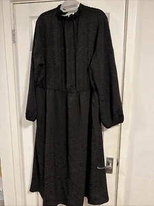 TU Maxi Dress Black Subtle Animal Print Black Contrast UK Size 22 - Picture 1 of 4