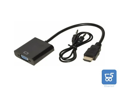 cavo Adattatore da HDMI a VGA + Cavo Audio Jack 3,5mm per PC laptop TV HDTV - Immagine 1 di 2