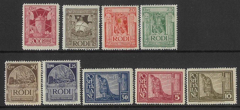 Egeo Is. Juego de visita real 1929/9 estampillas Mi.17/25 MLH 20c pequeña mancha #EU152-nuevo Foto 1 de 1