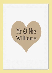 Mr & Mrs tea towel personalised with the couples names ideal wedding gift - Picture 1 of 1