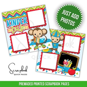 Kindergarten Boy Scrapbook Page School Boy PRINTED Premade Scrapbook Pages 31 - Picture 1 of 2