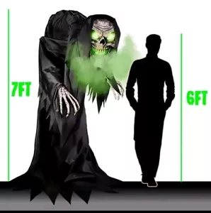 7ft LED Fogging Ghoul Grim Hunched Reaper Animatronic Rare Discontinued ๐ - Picture 1 of 6