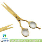 Hairdressing Cutting Razor Professional Golden Colour Edge Barber Scissors 5.5"