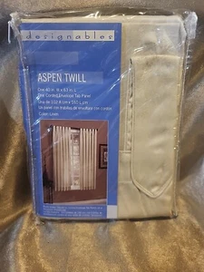 Designables Aspen Twill Corded Envelope Panel Curtain Color LINEN 40"X63" - Picture 1 of 7