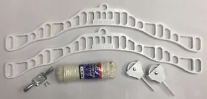 6 LATH WHITE TRADITIONAL HANGING CLOTHES AIRER IRON PULLEY KIT KITCHEN LAUNDRY - Picture 1 of 9