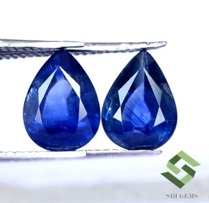 Par de piedras preciosas sueltas certificadas corte pera zafiro azul natural 8x6 mm 2,61 CTS - Imagen 1 de 5