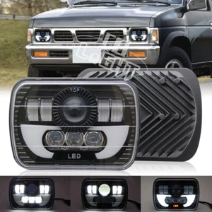 For Nissan D21 Pickup 1986-1994 Black 7x6" 5x7" LED Headlight Hi-Lo Beam DRL DOT - Bild 1 von 17